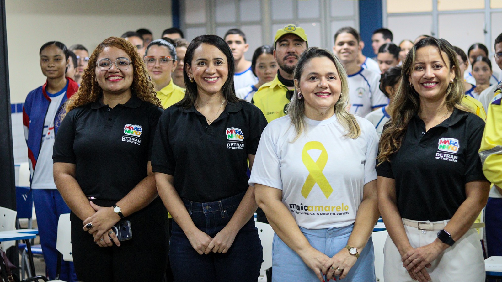 Equipe da SMTTM e DETRAN na abertura do Maio Amarelo